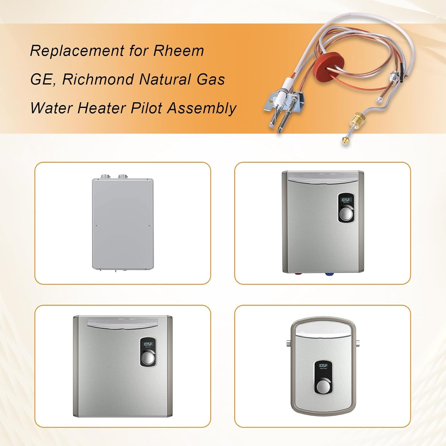 Pilot & Igniter Assembly Kit Replace# SP20075 for Rheem PROTECH GE Water Heaters