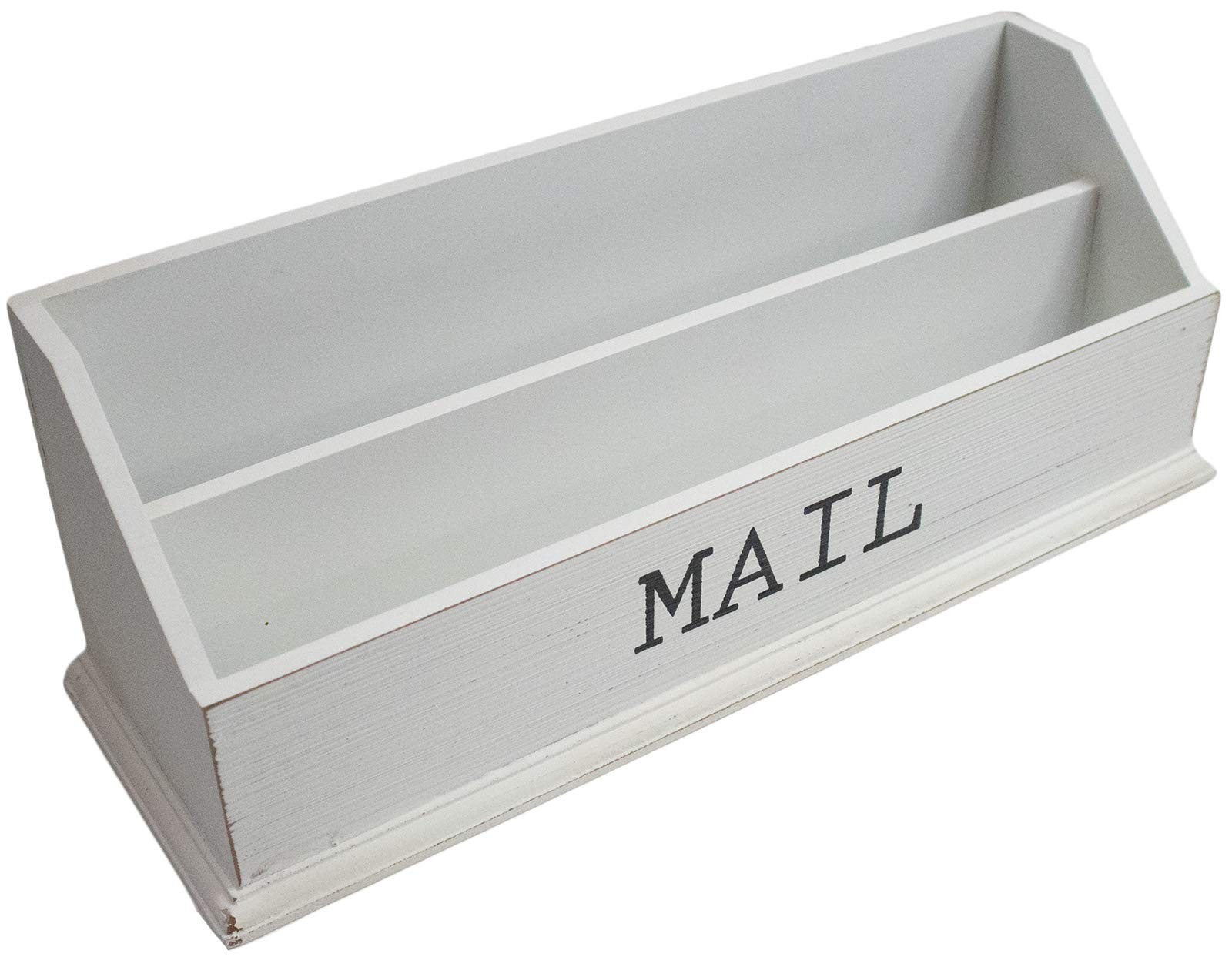 Rustic Wooden Office Desk Organizer & Mail Rack with Distressed Wood Finish 1...