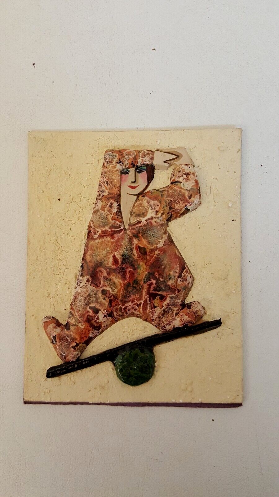 Vintage resin painting artwork acrobat balance board John (Jack) Freeman