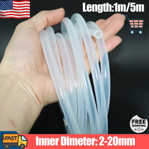 Transparent Food Grade Silicone Tube Flexible Hose Heat Resistant Pipe 1M 5M