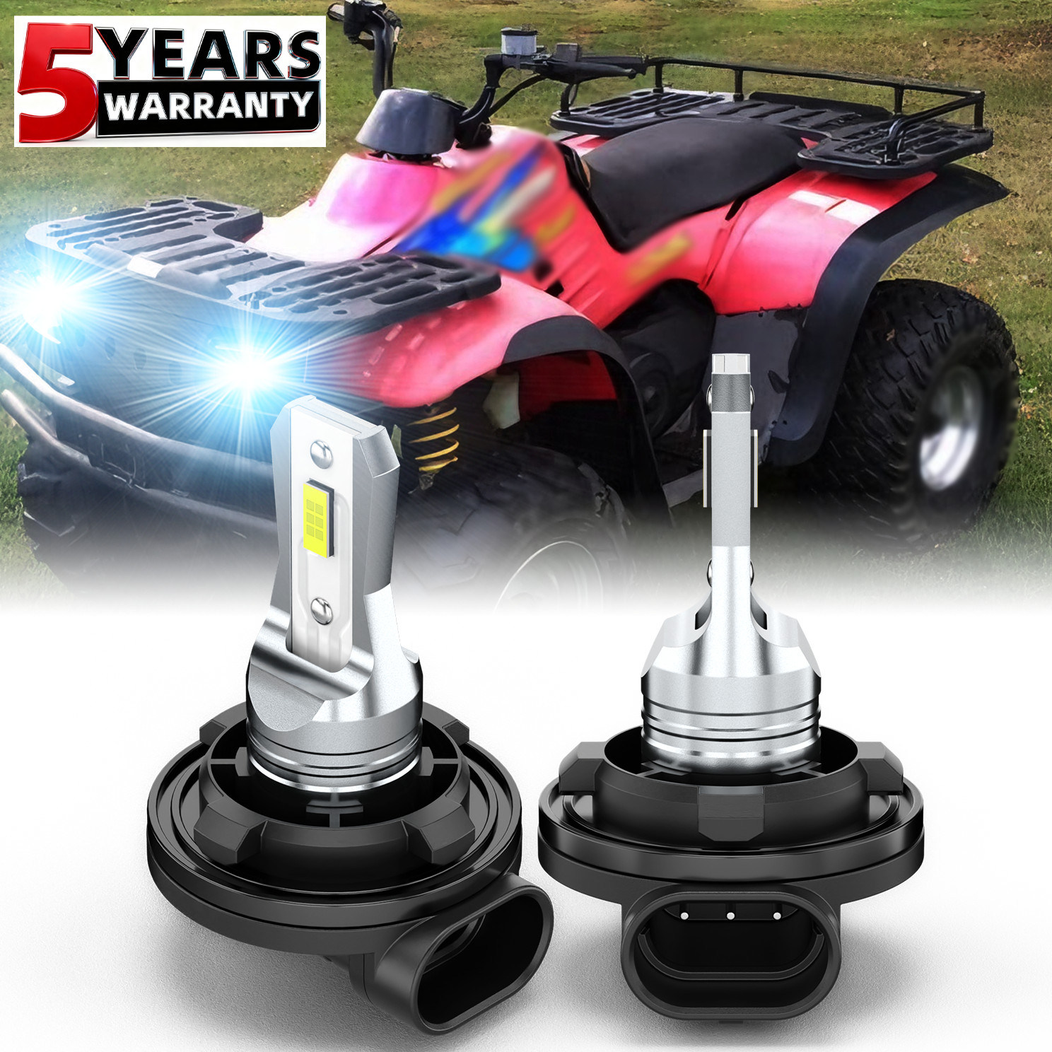 92069-7501 LED Headlight Bulbs For Polaris ATV SCRAMBLER 500 2X4 INTL- 2007-2009