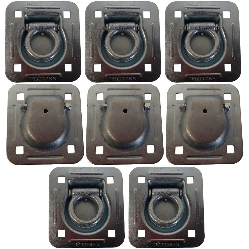 8 Pack Truck Trailer D-Ring 6,000 lb. Capacity Anchor Tie down Recessed D-Rings