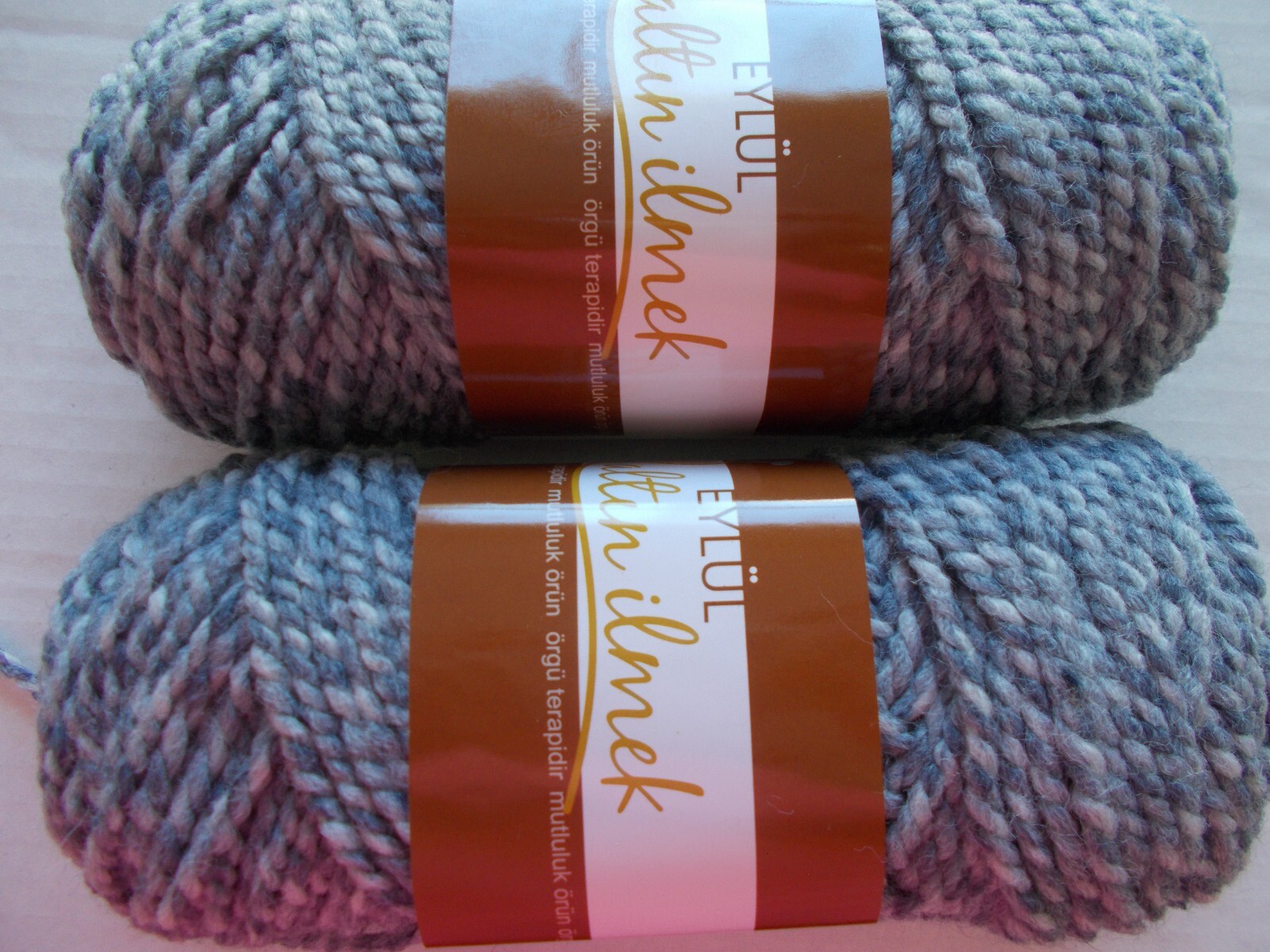 Altin Ilmek Eylul bulky twist wool blend yarn, slate, lot of 2 (105 yds ea)
