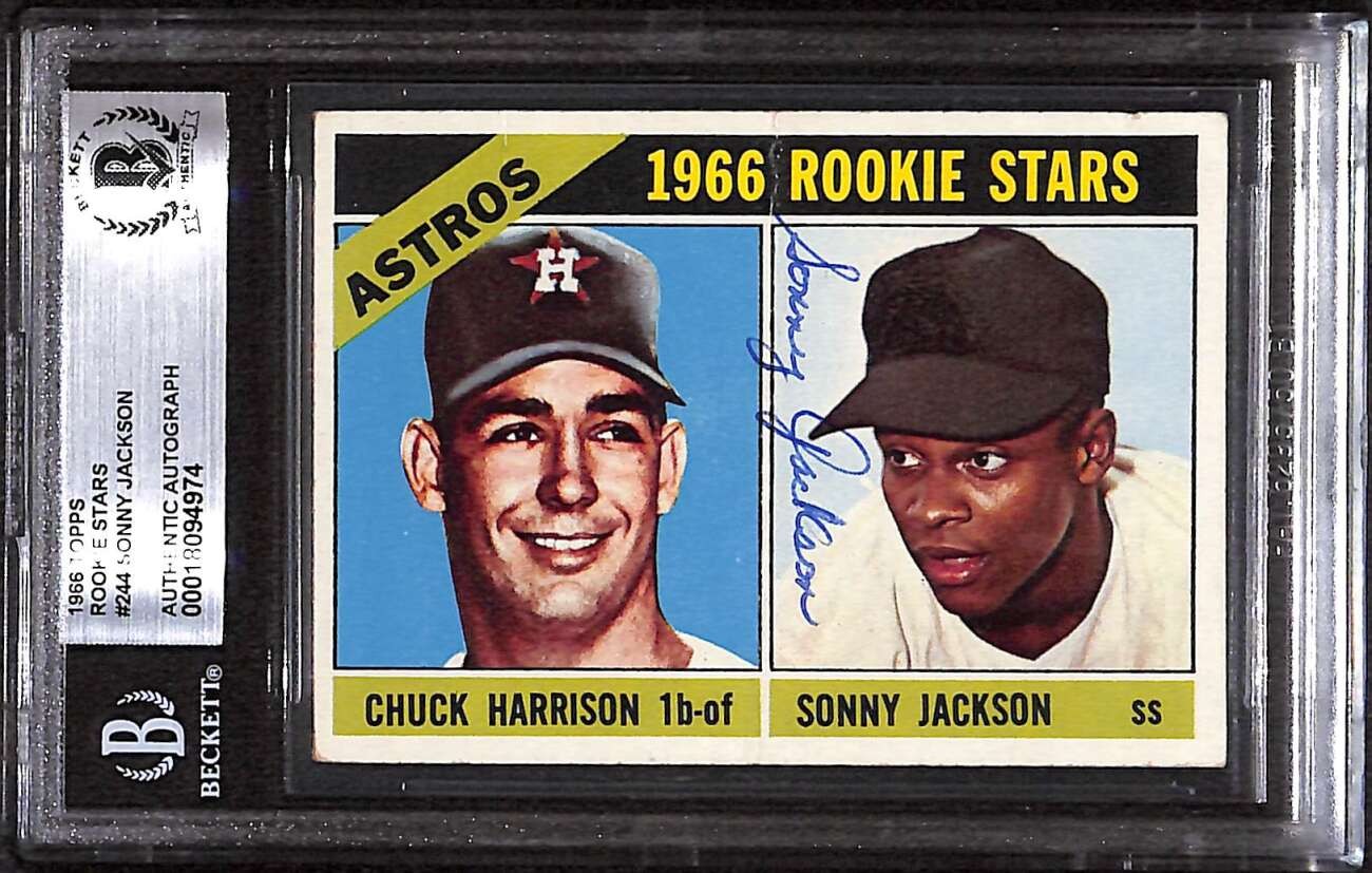 1966 Topps 244 Sonny Jackson/Harrison BGS Auto Autograph Sonny Sign BAS C99645