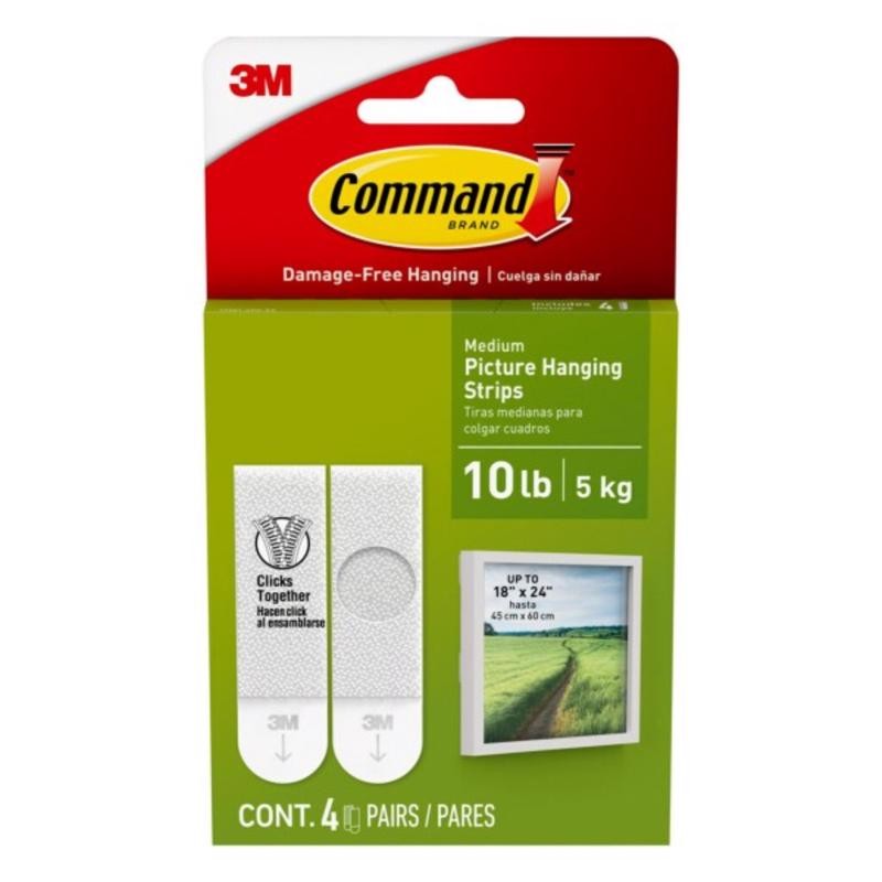 3M Command White Medium Picture Hanging Strips 12 lb 4 pk (Pack of 6)