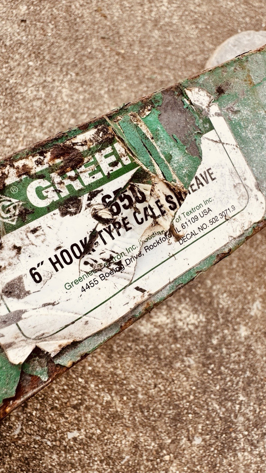 Greenlee 650 6" Hook-Type Sheave