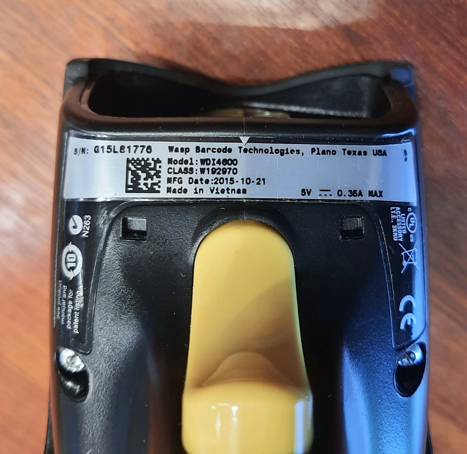 Wasp WDI4600 Laser Handheld Barcode Scanner Reader Class W192970