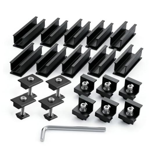 Solar Panel Mounting Kit for Thickness 1.18"/1.38" Panels, with 4pcs-panel
