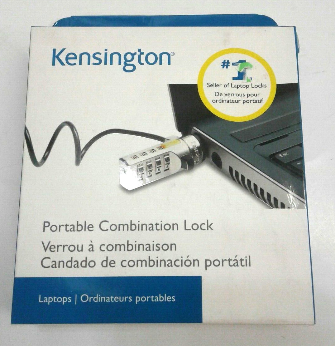 Kensington Portable Keyless Combination Lock For Laptops 6' Carbon Steel Cable
