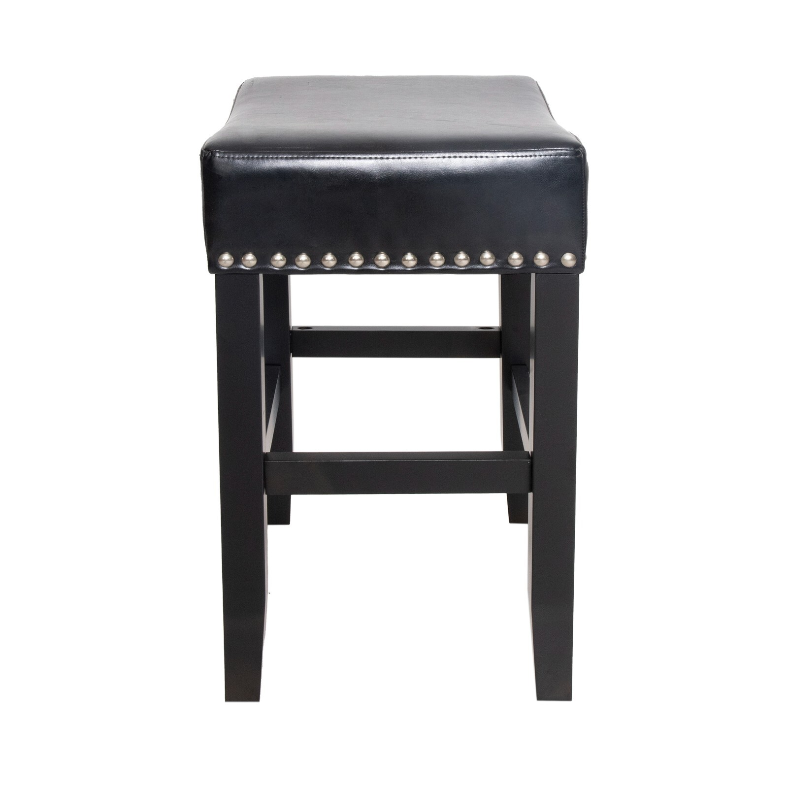 Loring Black Bonded Leather Backless 26-Inch Counter Stool (Set of 2)