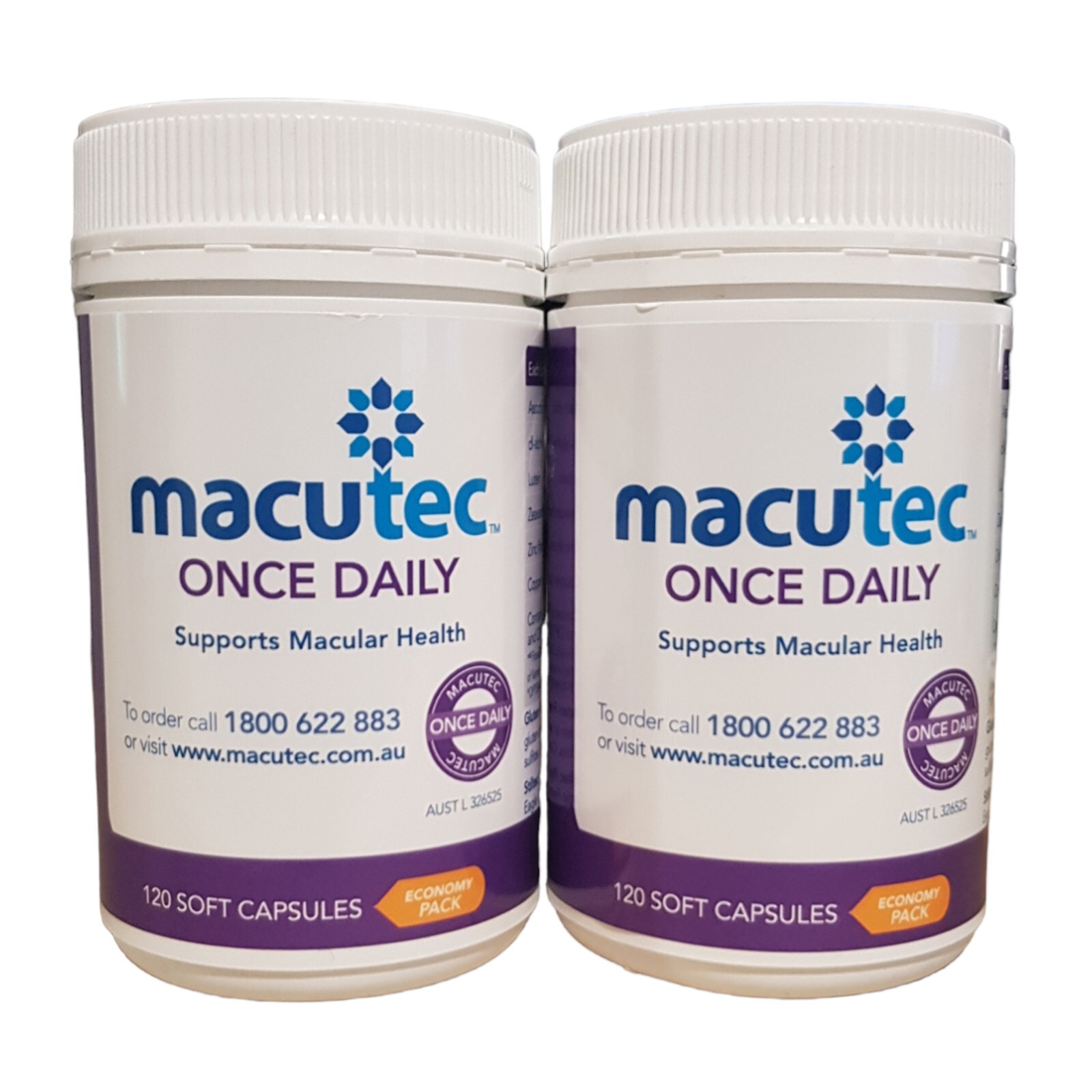 2 x 120 Capsules Macutec Once Daily  Protection for your eyes For Macula Health