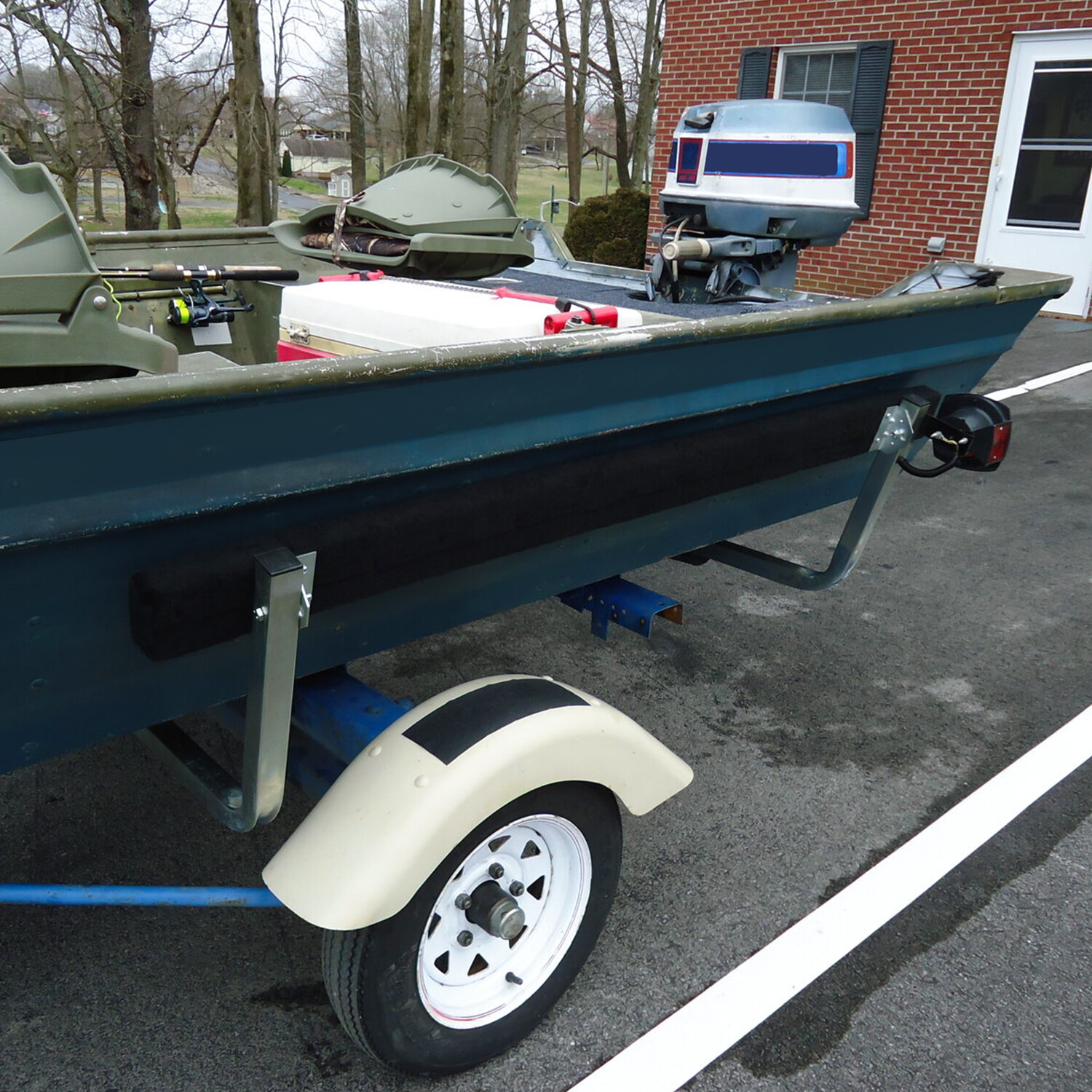 Boat Trailer Bunk Board Guide-On 5' Feet Rail Makes Loading Boat w/Brackets Kit