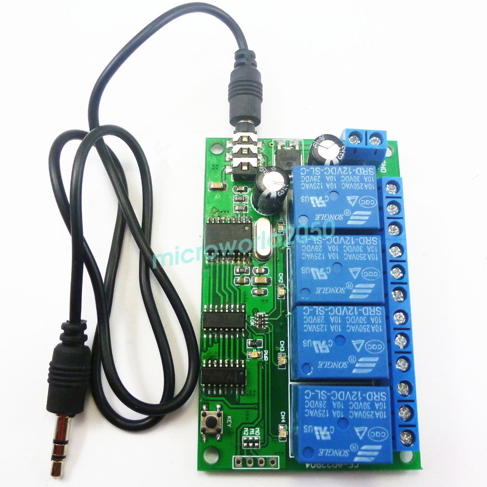 AD22B04 12V 4CH MT8870 DTMF Tone Signal Decoder Relay Phone Remote Control PLC