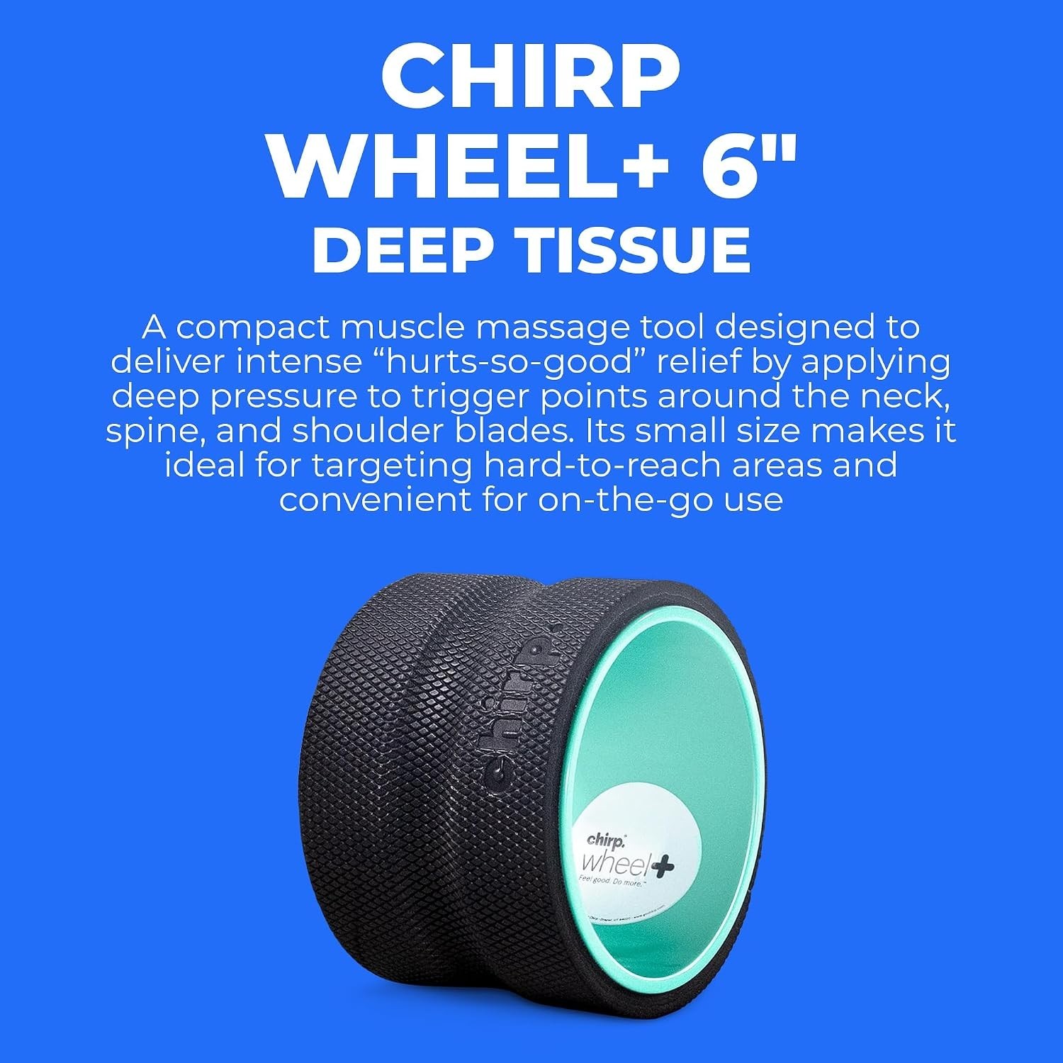 Deep Tissue 6-Inch Wheel+ Foam Roller for Back Pain Control & Flexibility