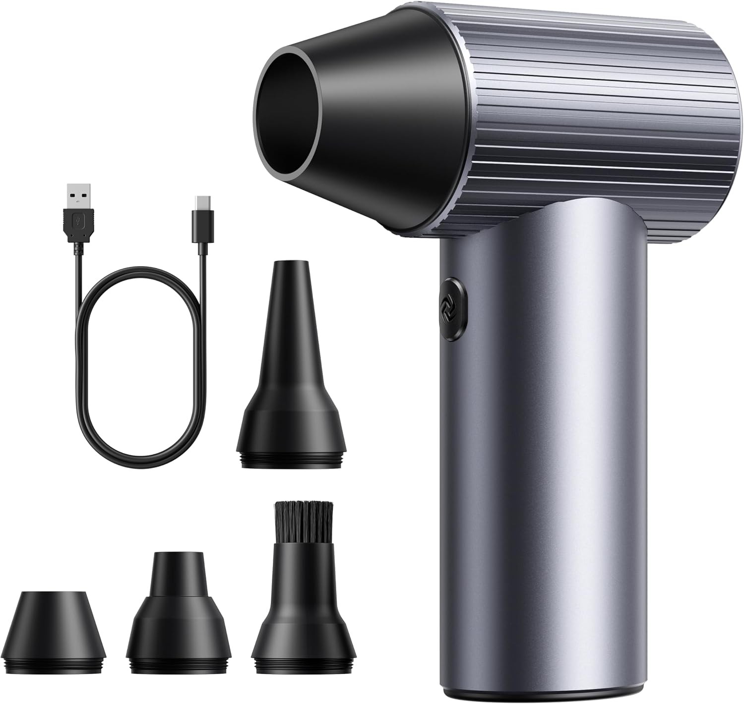 Electric Air Duster Rechargeable 300000 RPM 3 Speeds 4 Nozzles Full-Metal