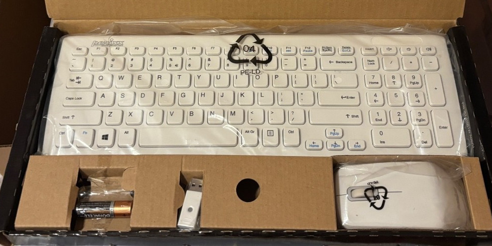 PERIXX PERIDUO-710W Wireless Compact Desktop Set White 10980 2.4G Ultra Slim