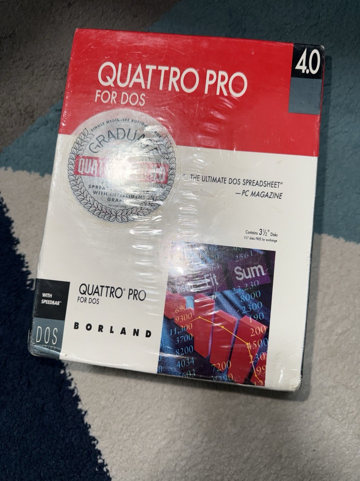 Borland Quattro Pro 4.0 Software for DOS 3.5" Floppy Disks and Reference Guides