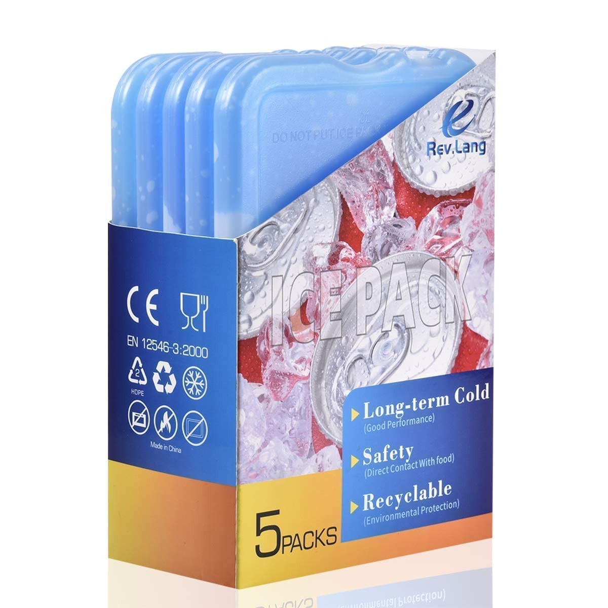5 Pack Slim Ice Pack Brick Reusable Long Lasting Cold Thin Freezer Packs Cool...