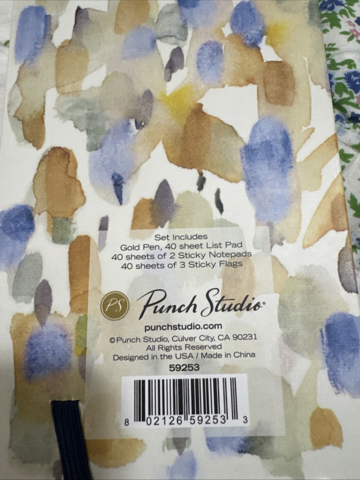 PUNCH STUDIO CAT Watercolor Note-Folio Organizer Sticky Notes Pen NEW