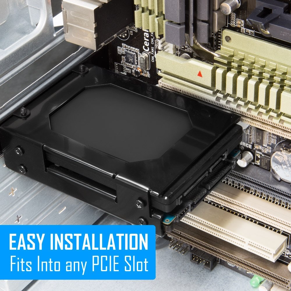 Kingwin PCI SSD Mounting 2 x 2.5” IDE/SATA HDD/SSD Bracket, Black