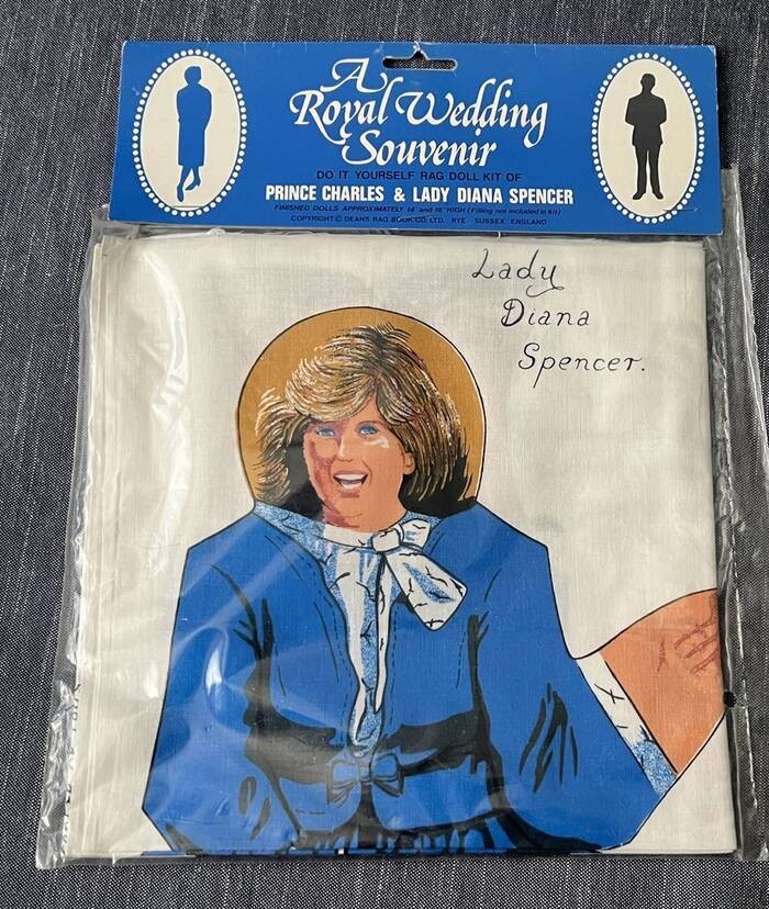 Dean's Rag Book Co England ROYAL WEDDING Fabric Panel Charles & Diana DOLLS