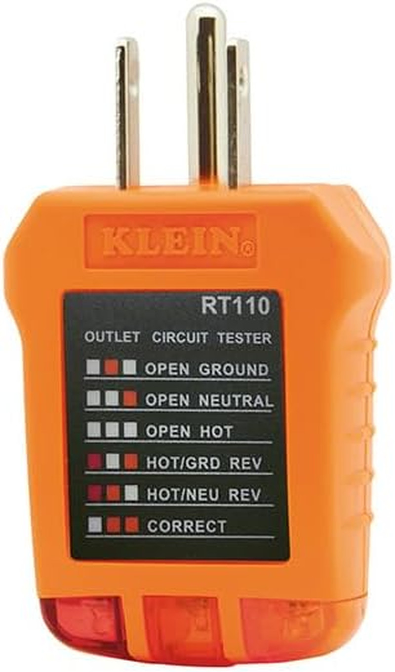 Klein Tools RT110 Outlet Tester, AC Electrical Receptacle Tester for North Ameri