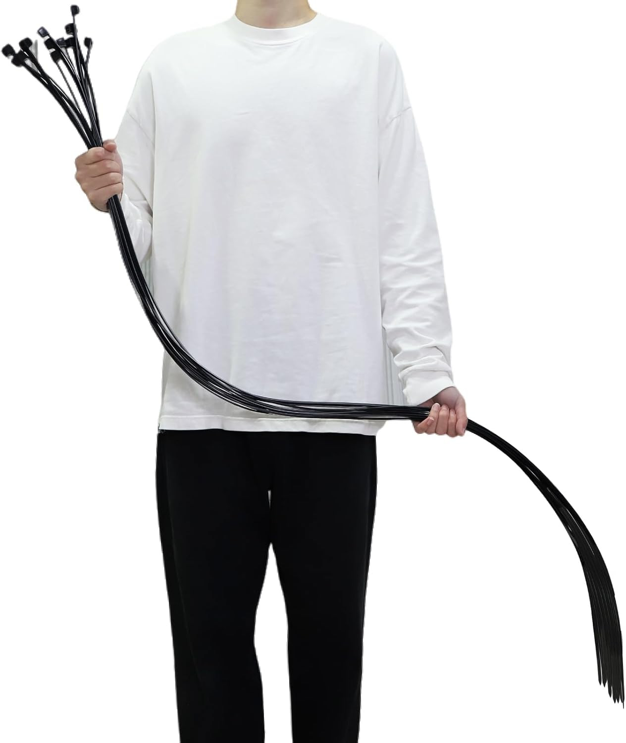 Extra Long Zip Ties Heavy Duty Outdoor, Premium Black 60 Inch Large Zip Ties wit