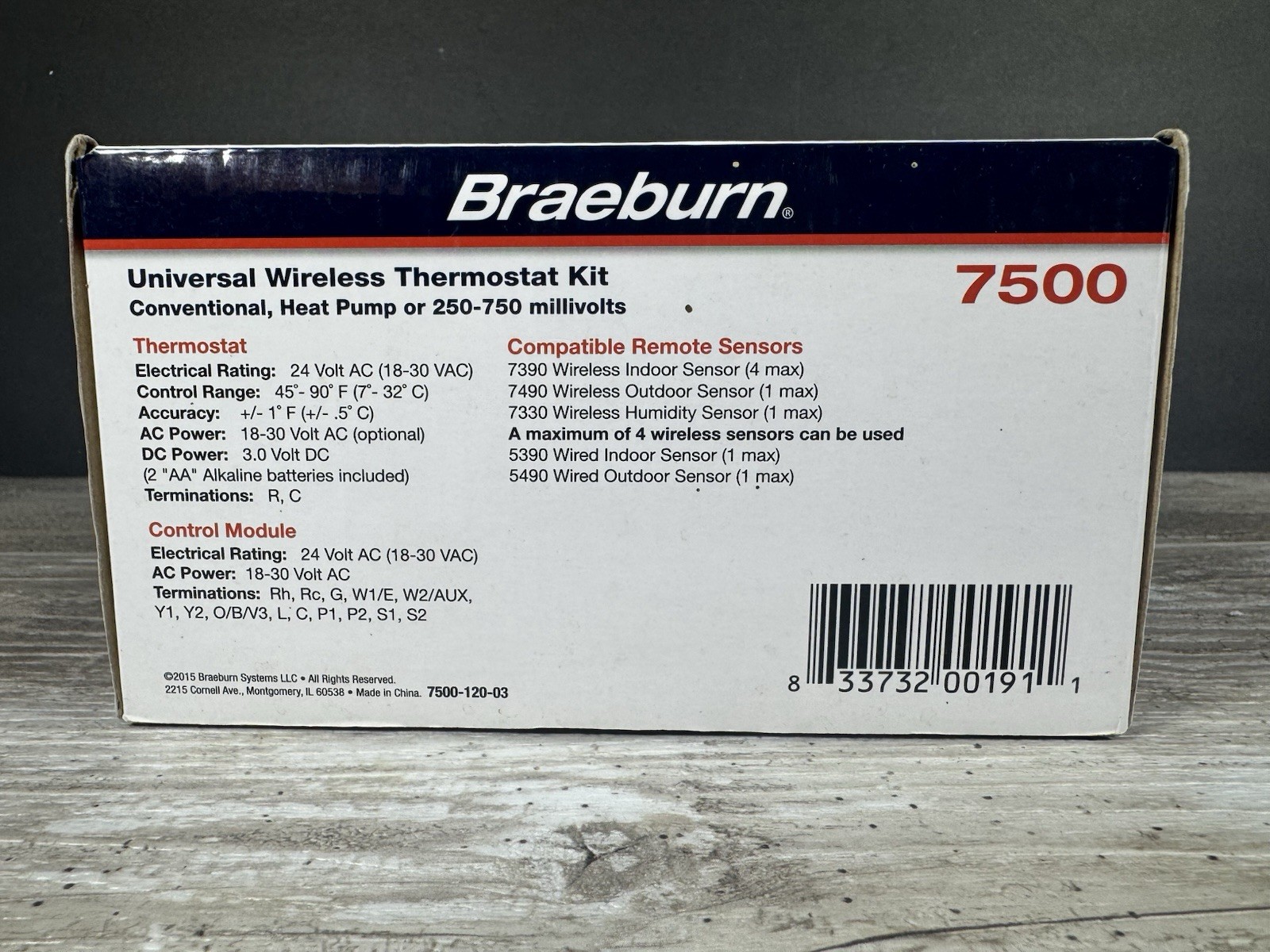 Braeburn 7500 Universal Wireless Thermostat Kit - Programmable/Non-Programmable