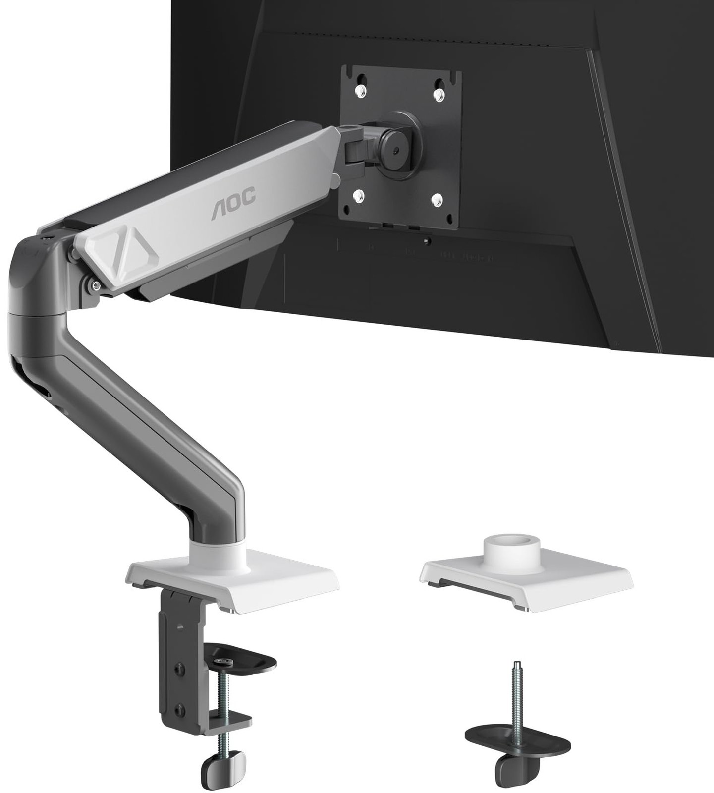 AOC Monitor Mount, Adjustable Single Monitor Arm for 17–32 Inch Screens, F