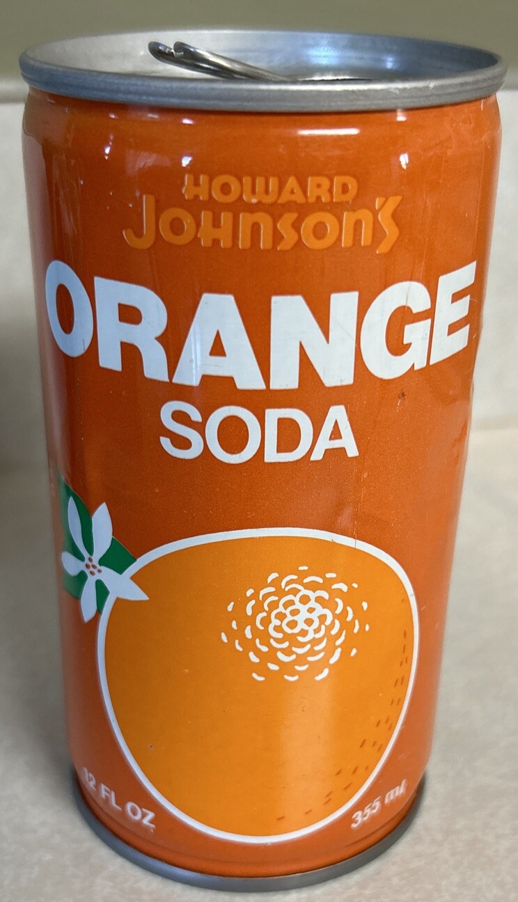 Vintage Howard Johnson’s Orange 12 Oz. Empty Steel Pull Tab Soda Can