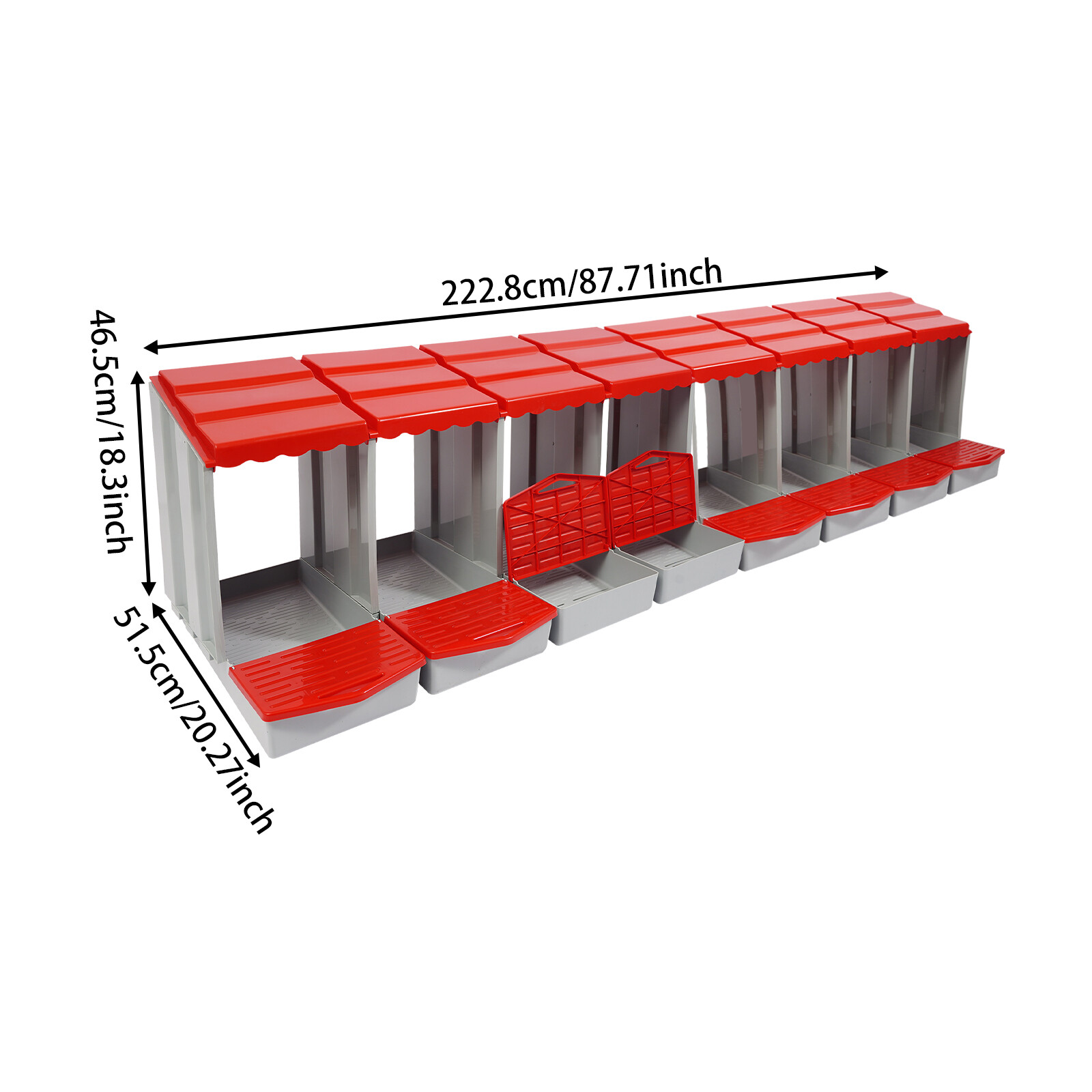 8-Compartment Chicken Nesting Box with Egg Collection Chicken Laying Boxes Farm