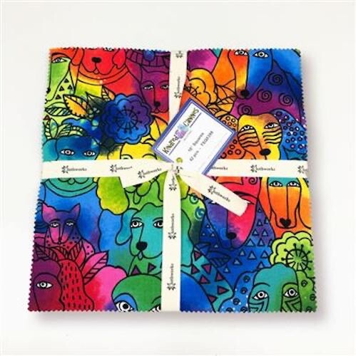 Laurel Burch***KINDRED CANINES*** LAYER CAKE ~ 42 Ten Inch Squares