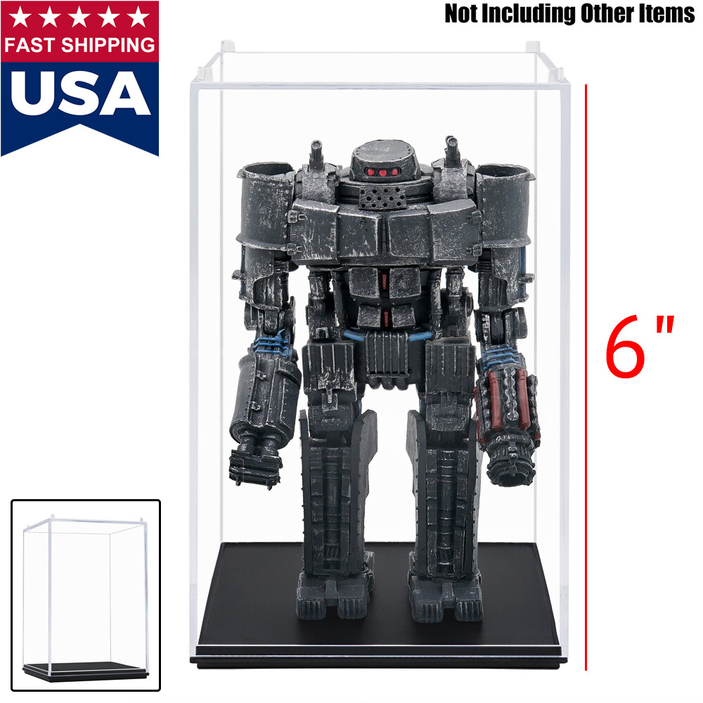 US Clear Perspex 6.3" H Acrylic Display Box Case Plastic Dustproof Collection UV
