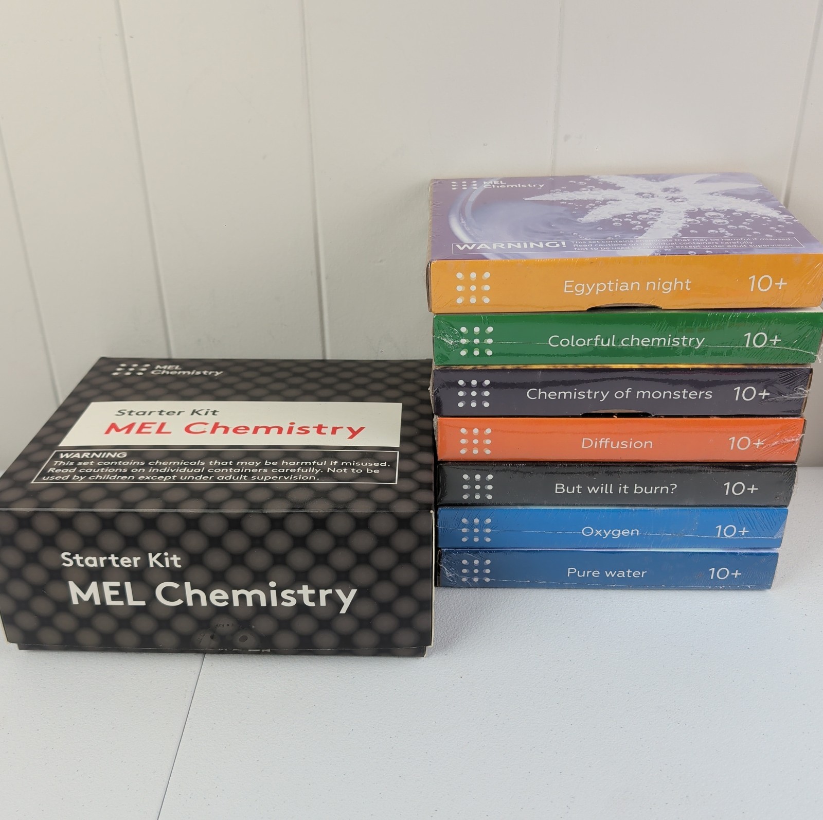 MEL Chemistry Starter Kit + 7 Sealed Experiment Kits STEM Science Lab Bundle