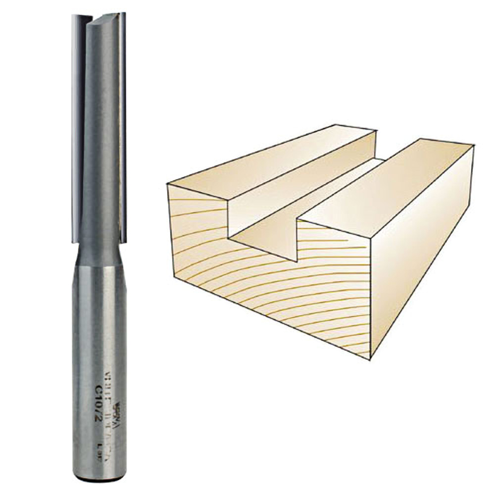 Whiteside CNC Straight Bit, 1/2 in. SH x 1/2 in. CD x 2 in. CL