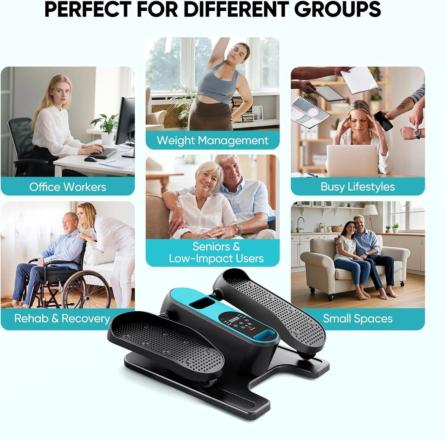 Under Desk Elliptical Machine Electric Leg Exerciser 12 Speed With Remote Con...