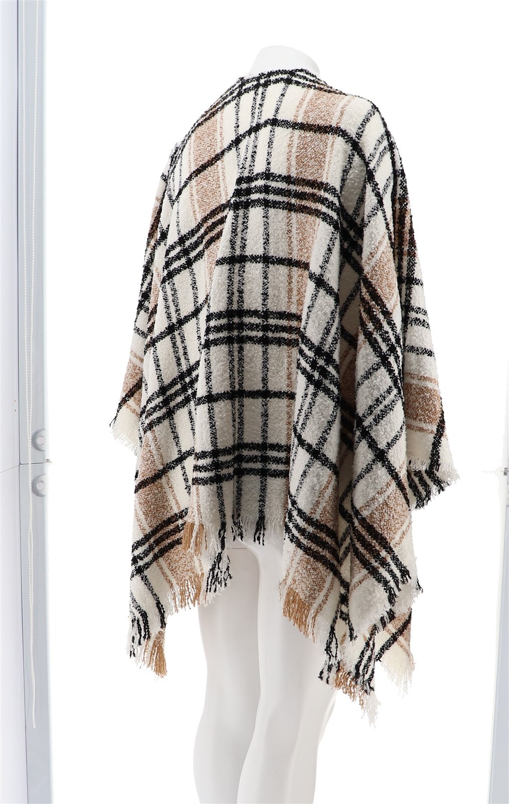 Colleen Lopez Boucle Wrap Fringe Trim IVORY XS/S NWOT (49)