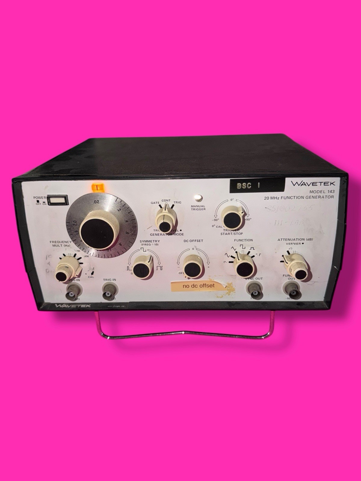 WAVETEK 143 FUNCTION SIGNAL GENERATOR 20MHZ UNIT ONLY
