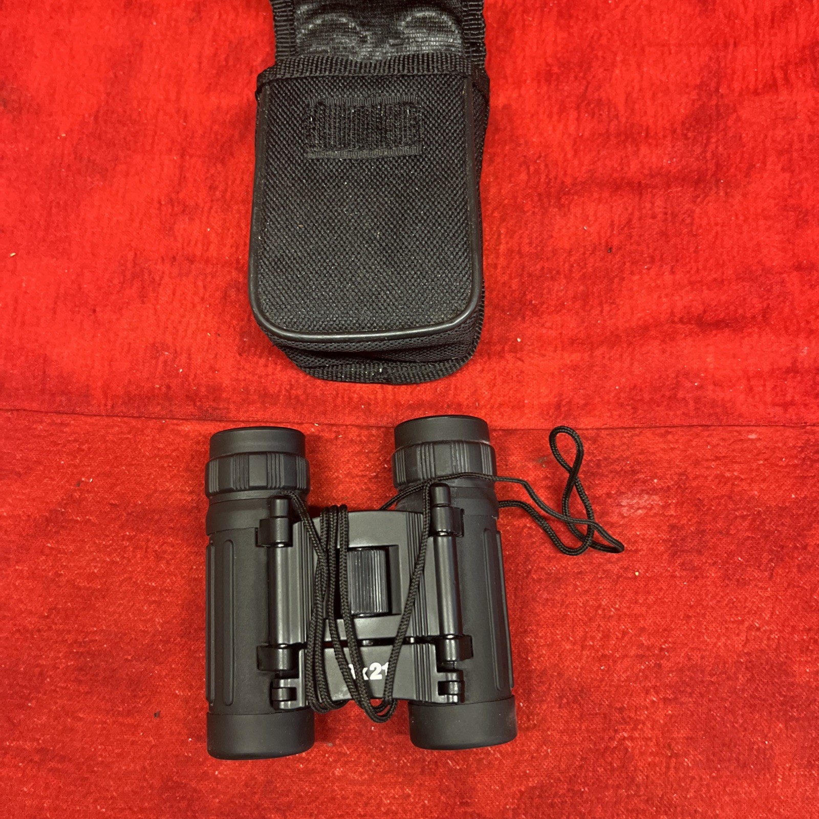 (UNBRANDED) 8 x 21 POCKET SET OF BINOCULARS CANVAS CASE (p7)