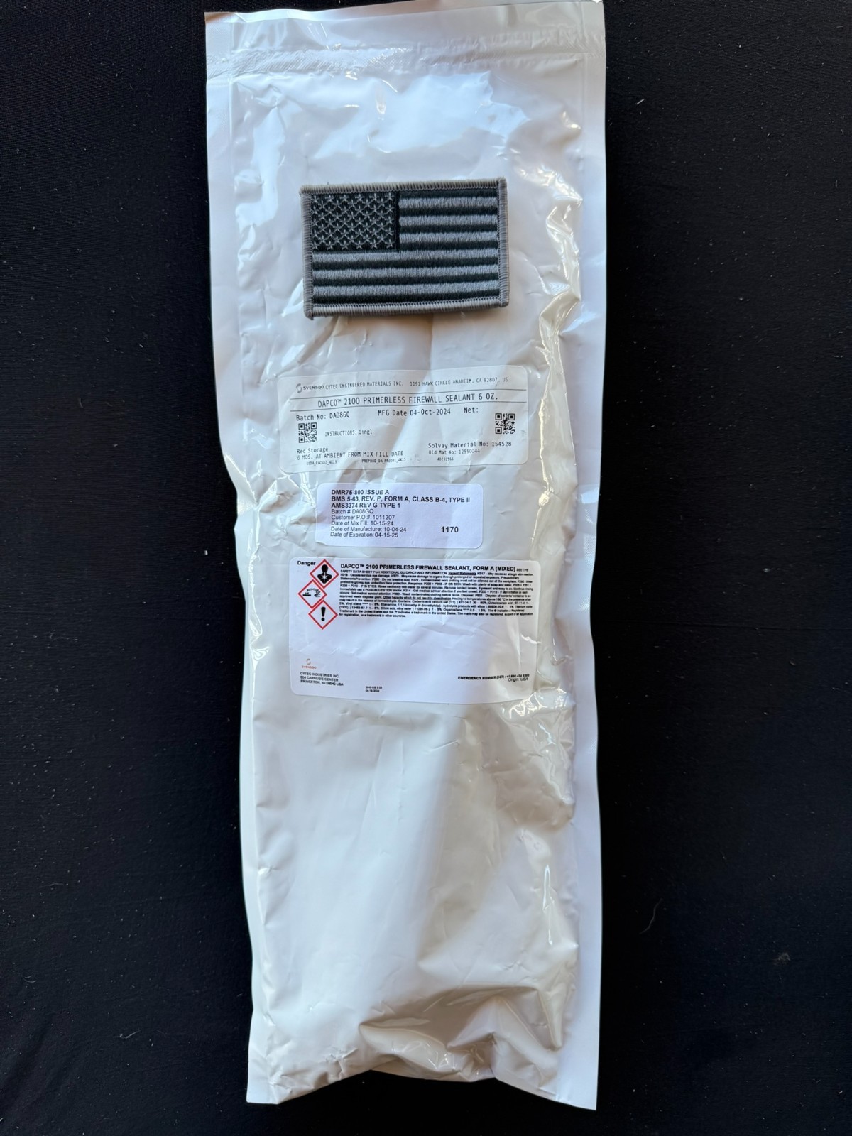 DAPCO 2100 DA03MH Aircraft Primerless Firewall Sealant, 6 oz. Cartridge AMS 3374