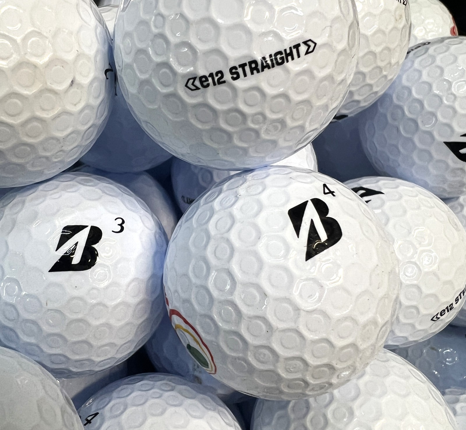 12 Near Mint AAAA White Bridgestone E12 Straight Used Golf Balls
