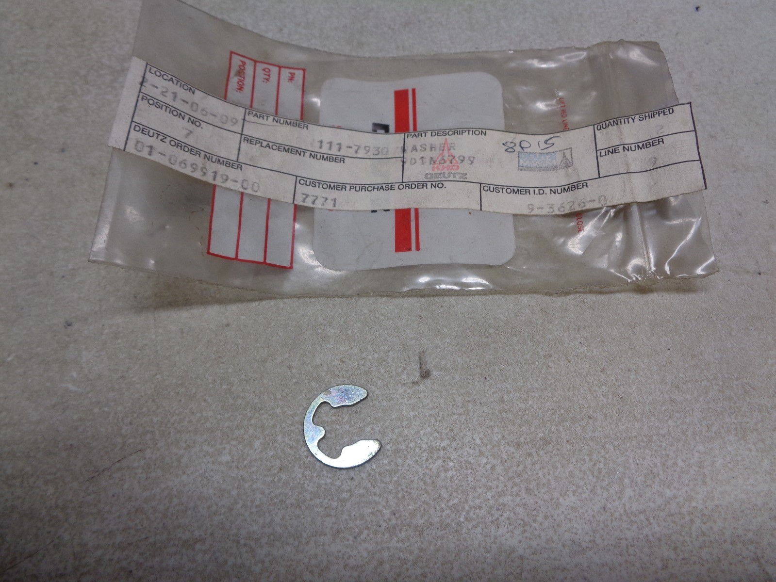 Deutz Retaining Washer 111-7930 1117930