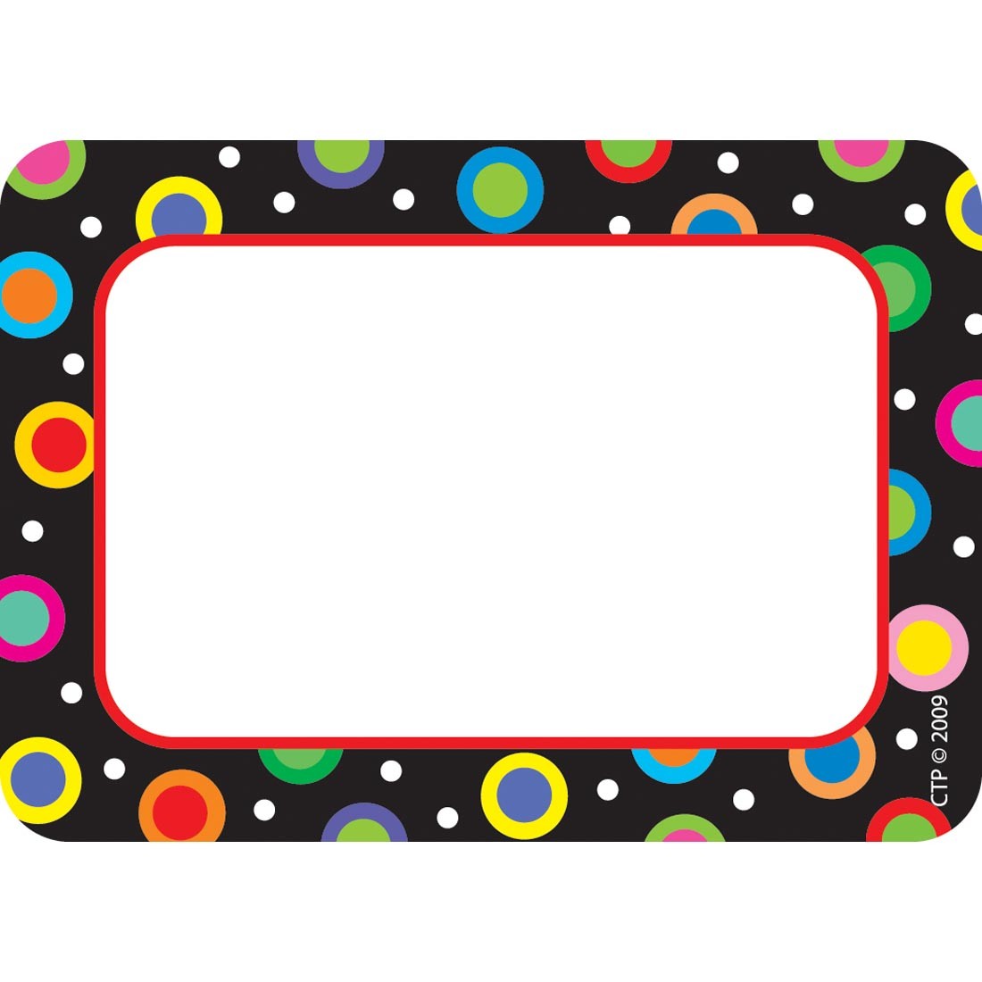 Dots On Black Name Tags by Creative Teaching Press