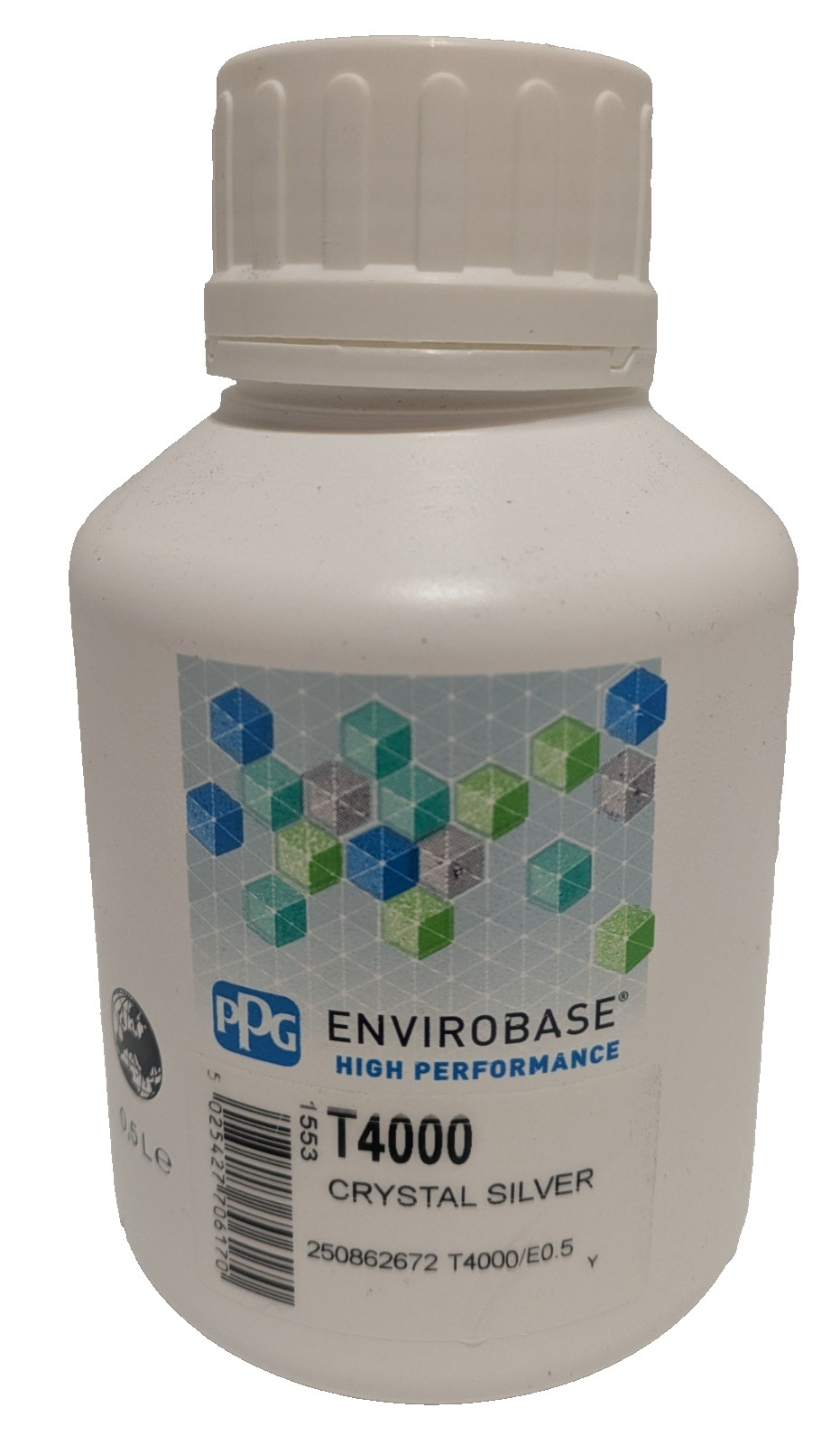PPG T4000 Crystal Silver Envirobase High Performance Automotive Paint Tint -0.5L