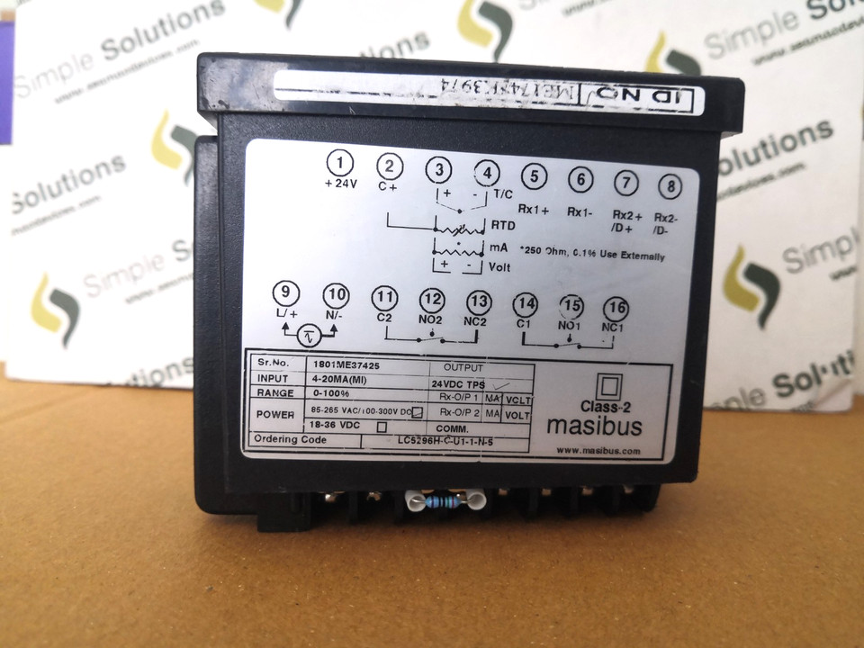 1PC- Masibus LC5296H Compact On-Off Controller 18-36VDC/4-20mA- Used