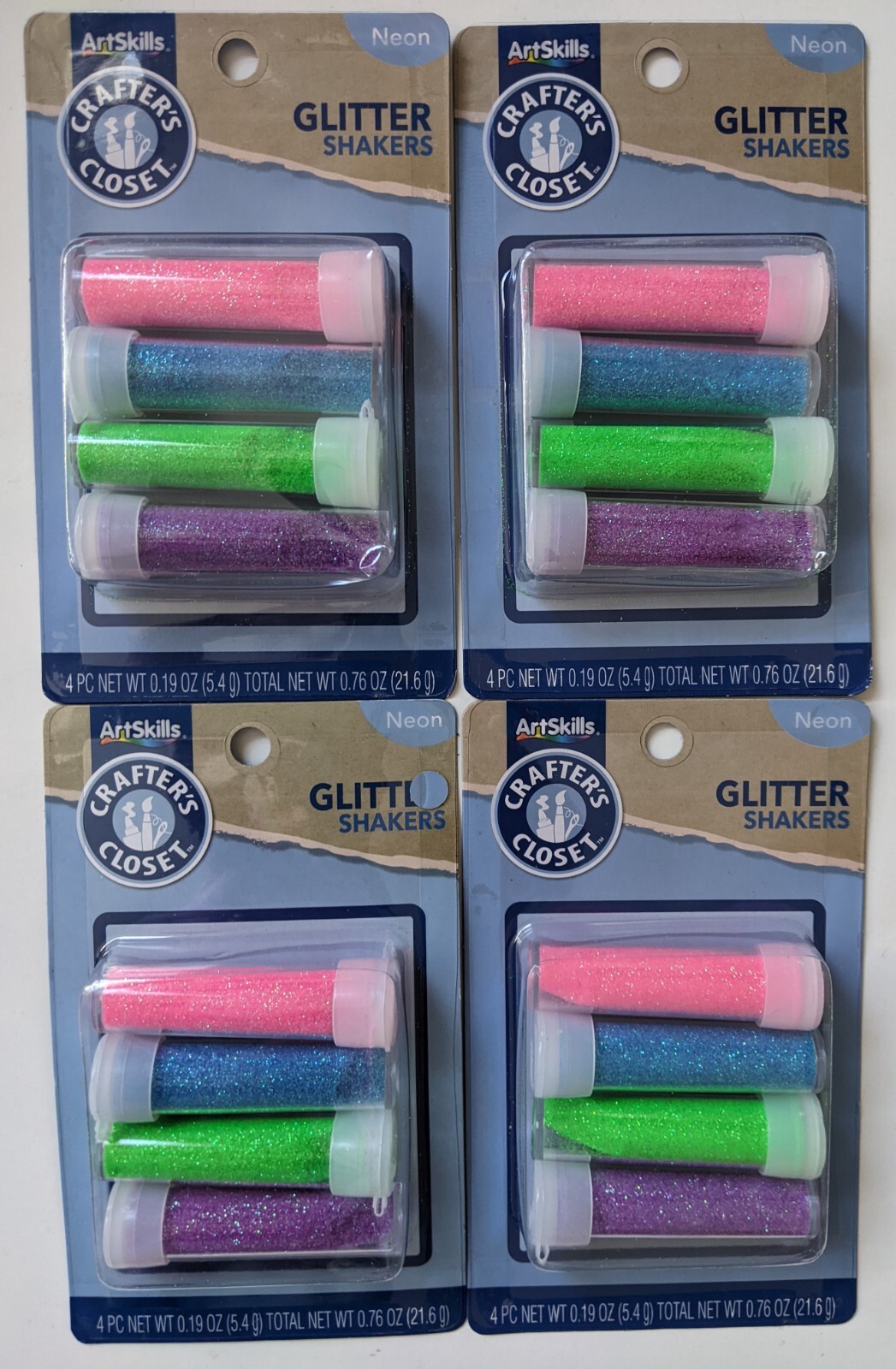 Lot of ArtSkills Glitter Shakers Neon Green Pink Purple Blue Variety Crafts Art