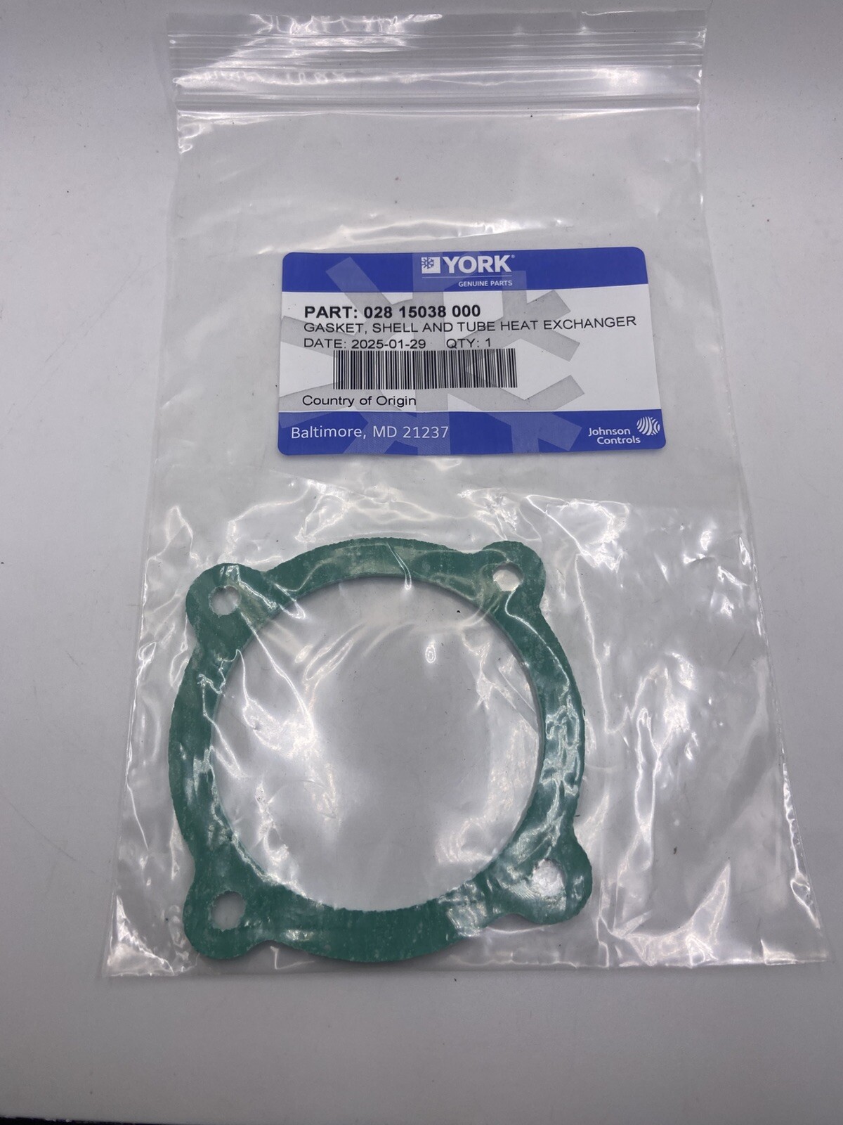 York 028-15038-000 Gasket Shell And Tube Heat Exchanger