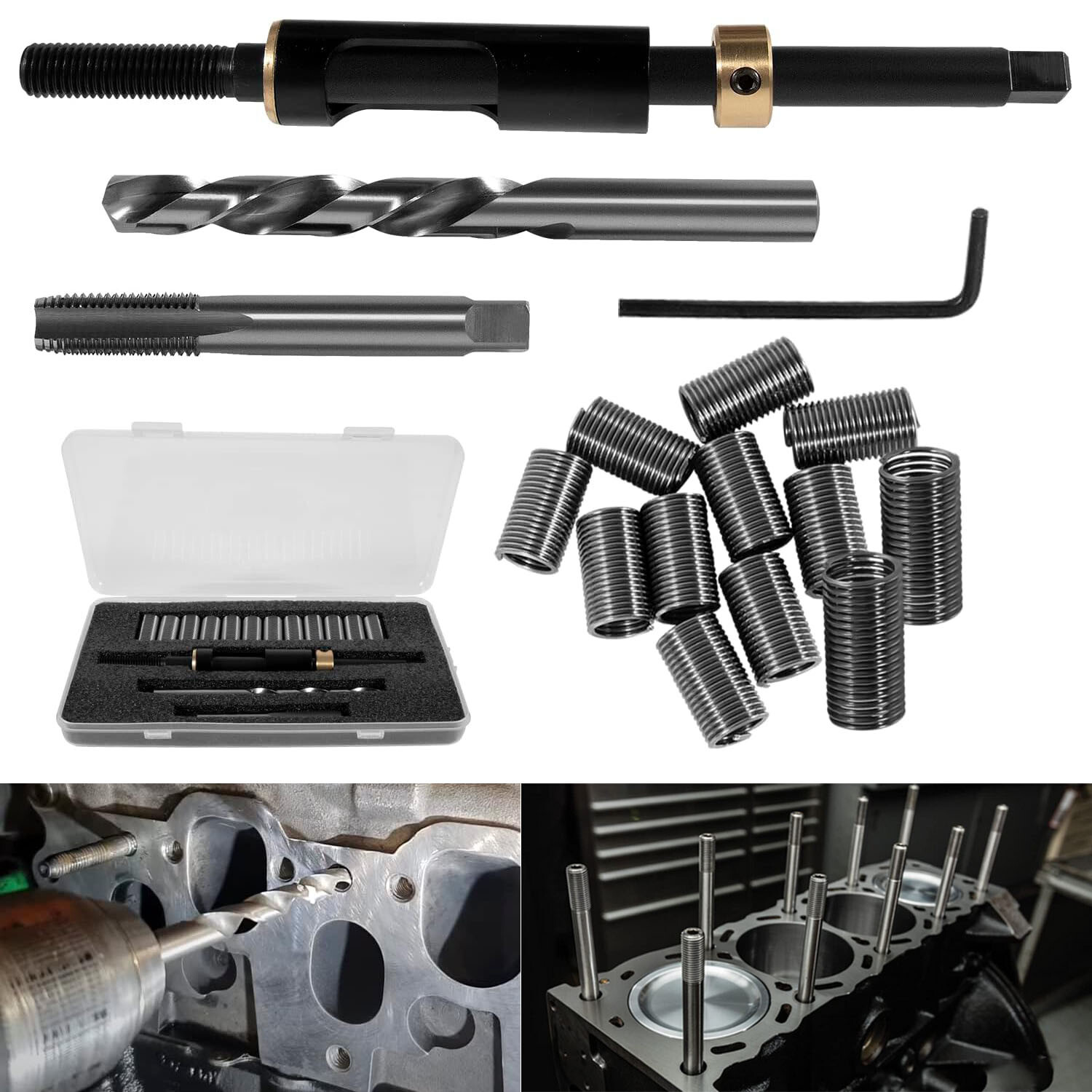 M11 x 1.5 Head Bolt Thread Repair Kit 35119S for Cadillac Honda Toyota Hyundai