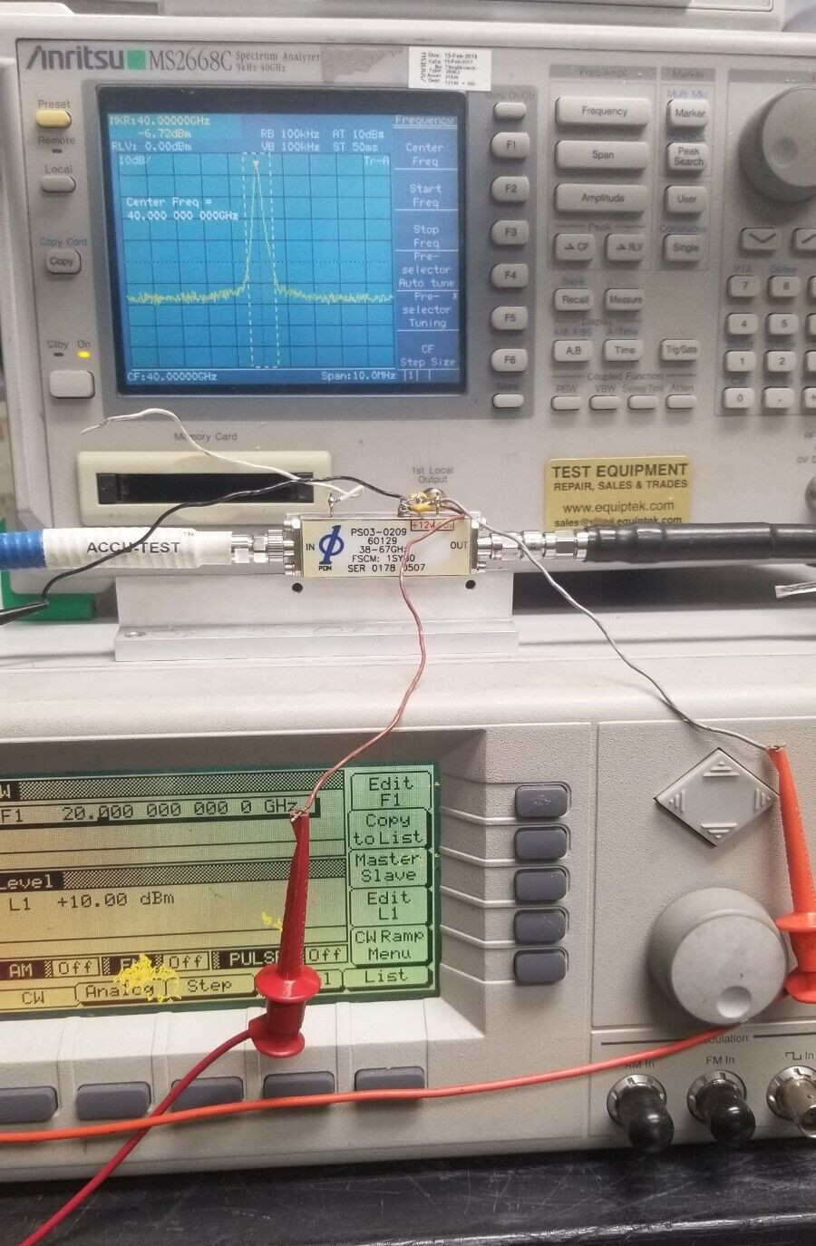 RF Generator frequency range doubler 19 GHz to 38 GHz up to 67 GHz CW source
