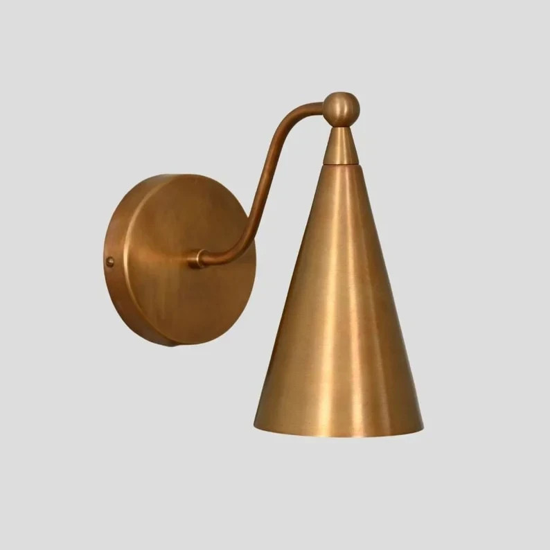 Mid century Modern Brass Wall Sconce Italian Light Wall Lamp Fixture Halloween